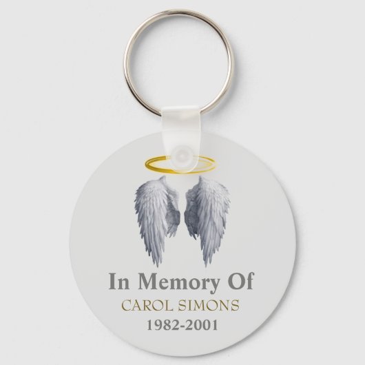 Memorial Halo & Angel Wings Sleutelhanger (Voorkant)