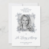 Memorial Hand Lettered Chic Flourish Gray Funeral Kaart (Voorkant)