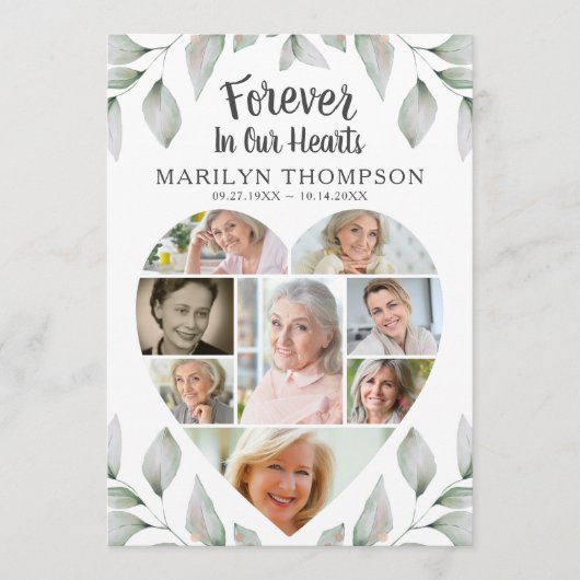 Memorial Hart Fotocollage Groen Programma Programmakaart (Voorkant)