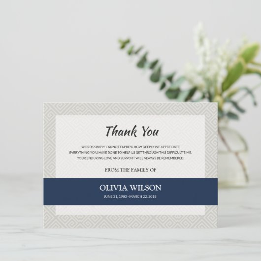 Memorial - Hartelijk dank Bedankkaart (Staand voorkant)