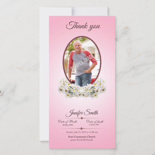 Memorial Hartelijk dank Bedankkaart (Voorkant)