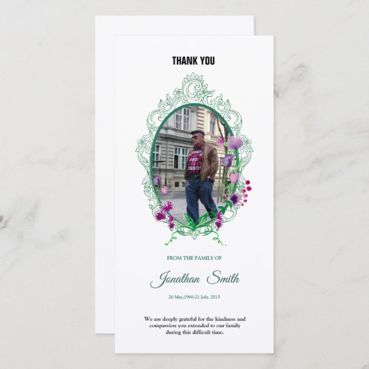 Memorial Hartelijk dank Bedankkaart (Voorkant / Achterkant)