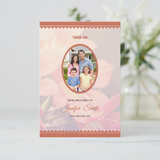 Memorial - Hartelijk dank Bedankkaart (Staand voorkant)