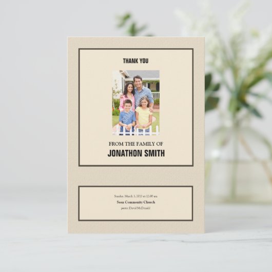 Memorial - Hartelijk dank Bedankkaart (Staand voorkant)