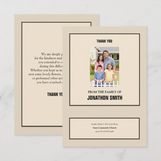 Memorial - Hartelijk dank Bedankkaart (Voorkant / Achterkant)