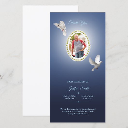 Memorial Hartelijk dank Bedankkaart (Voorkant / Achterkant)