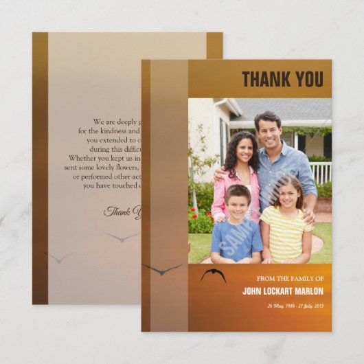 Memorial - Hartelijk dank Bedankkaart (Voorkant / Achterkant)