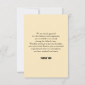 Memorial - Hartelijk dank Kaart (Achterkant)