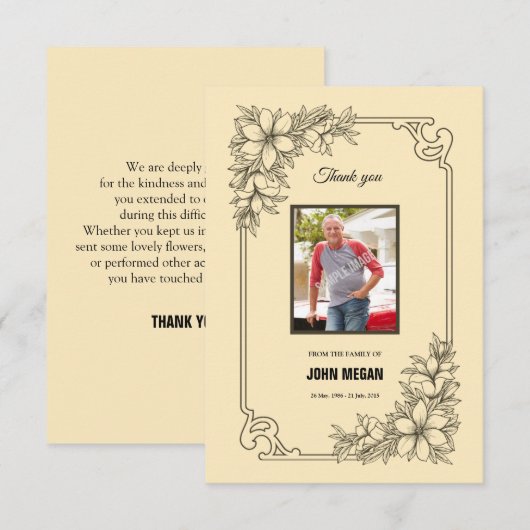 Memorial - Hartelijk dank Kaart (Voorkant / Achterkant)