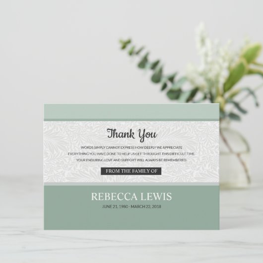 Memorial - Hartelijk dank Kaart (Staand voorkant)