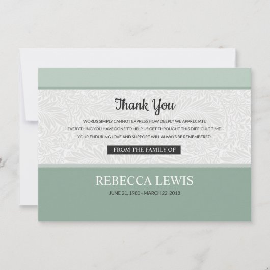 Memorial - Hartelijk dank Kaart (Voorkant)