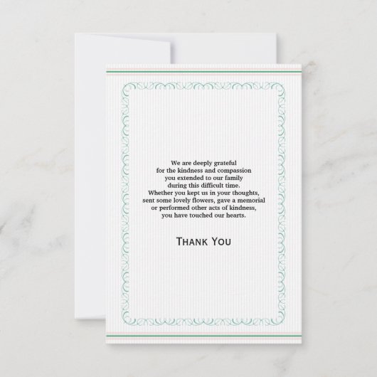 Memorial - Hartelijk dank Kaart (Achterkant)