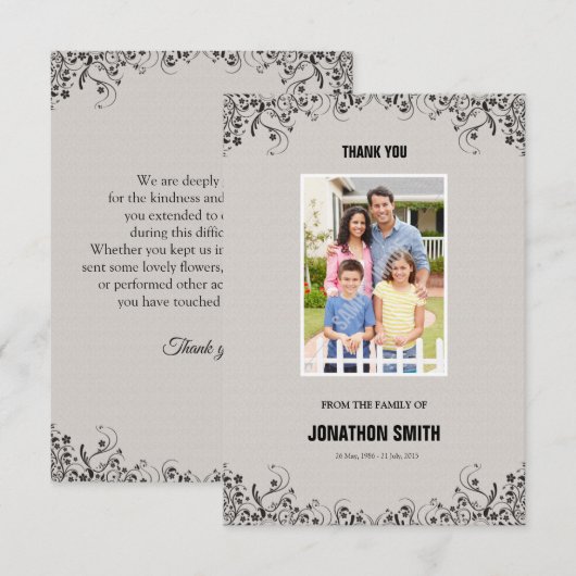 Memorial - Hartelijk dank Kaart (Voorkant / Achterkant)