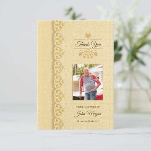 Memorial - Hartelijk dank Kaart (Staand voorkant)