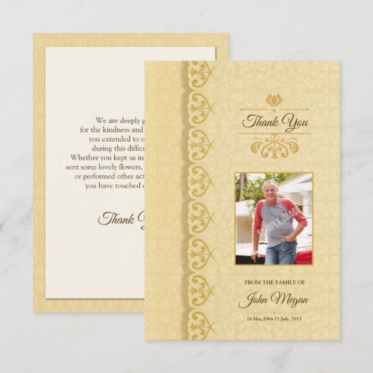 Memorial - Hartelijk dank Kaart (Voorkant / Achterkant)