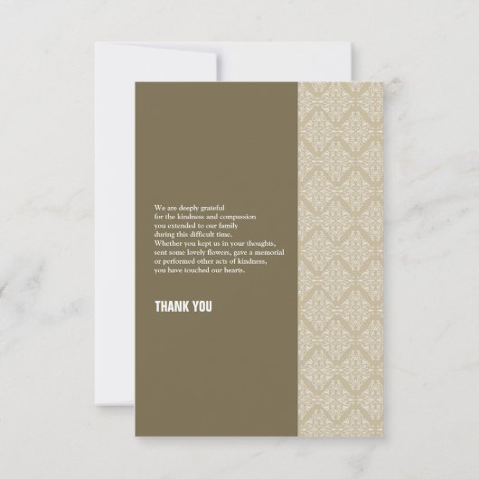 Memorial - Hartelijk dank Kaart (Achterkant)