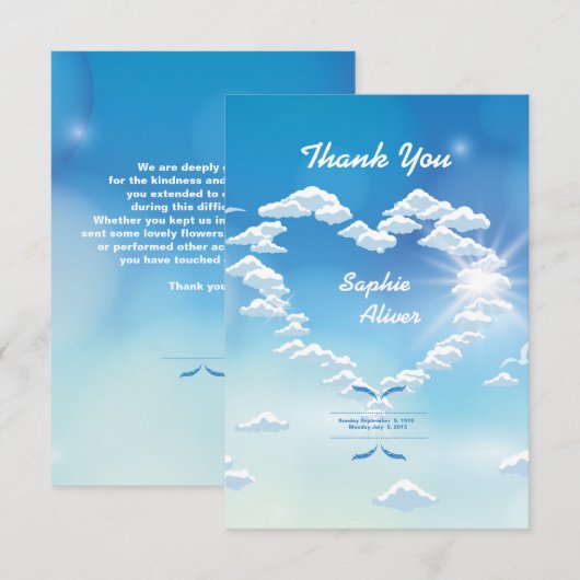 Memorial - Hartelijk dank Kaart (Voorkant / Achterkant)