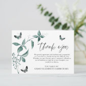 Memorial - Hartelijk dank voor de foto van het But Bedankkaart (Staand voorkant)