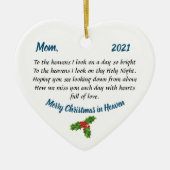 Memorial Heart kerstsiermoeder Keramisch Ornament (Voorkant)