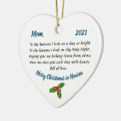 Memorial Heart kerstsiermoeder Keramisch Ornament (Links)