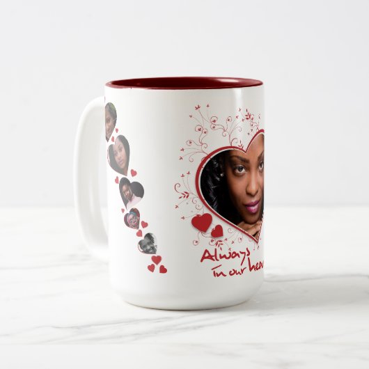 Memorial Heart-thema Keepsake Tweekleurige Koffiemok (Voorkant links)