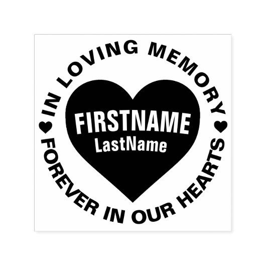 Memorial Heart Voeg de naam Zelfinkend stempel toe (Design)