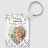 Memorial Heart vormde foto voor altijd in ons hart Sleutelhanger (Achterkant)