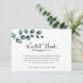 Memorial Heartfelt Bedankt Waterverf Green Leaves (Staand voorkant)