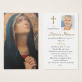 Memorial Hemelse Moeder Gebed Sympathie Kaarten Visitekaartjes (Voorkant /achterkant)