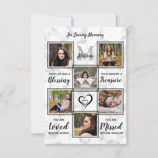 Memorial Herdenking Foto sympathie begrafenis Bedankkaart (Voorkant)