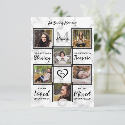 Memorial Herdenking Foto sympathie begrafenis Bedankkaart (Staand voorkant)