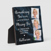 Memorial Herdenking gepersonaliseerd 3 Foto Fotoplaat (Voorkant)