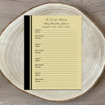 Memorial Herdenking Guest Book Filler Page Paper