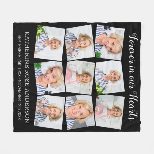 Memorial Herdenking Keepomwille Custom Photo Colla Fleece Deken (Voorkant (Horizontaal))