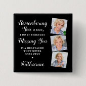 Memorial Herdenking Keepomwille Custom Photo Funer Vierkante Button 5,1 Cm (Voorkant)