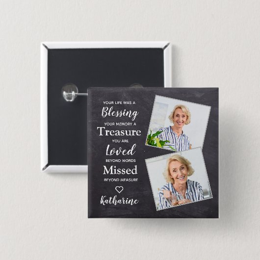Memorial Herdenking Keepslag Aangepaste foto Vierkante Button 5,1 Cm (Voorkant /achterkant)