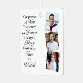 Memorial Herdenking Keepslag Modern 3 Foto Metalen Ornament (Voorkant links)