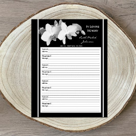 Memorial Herdenking Orchid Guest Book Filler Page