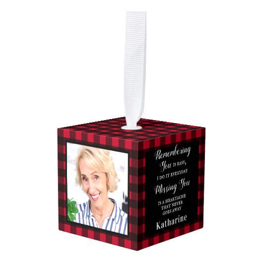 Memorial Herdenking Red Pset Custom 3 Photo Decoratie (Voorkant hoekig)