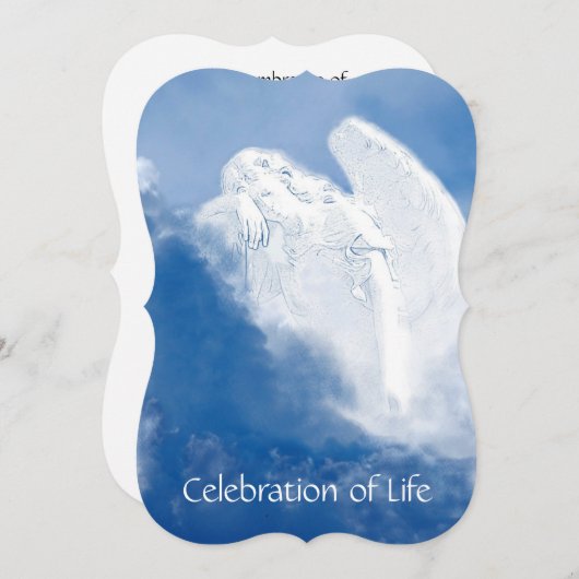 Memorial Herdenking Service Noite Mourning Angel Kaart (Voorkant / Achterkant)