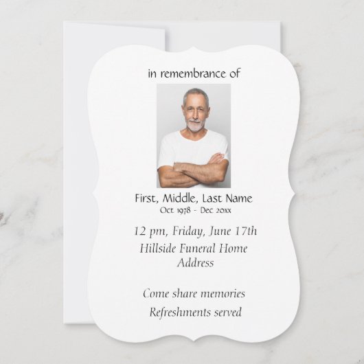 Memorial Herdenking Service Noite Mourning Angel Kaart (Achterkant)