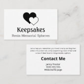 Memorial Herembrance Keepslag Visitekaartje (Voorkant / Achterkant)