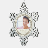 Memorial - Herinneringen Laatste ooit aangepaste f Tin Sneeuwvlok Ornament (Rechts)