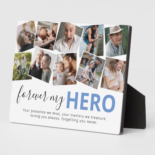 Memorial Hero Dad Photo Collage Fotoplaat (Zijkant)