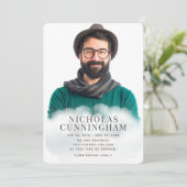 Memorial in Clouds Modern Classic Simple Photo Bedankkaart (Staand voorkant)