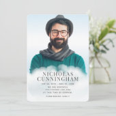 Memorial in Clouds Modern Classic Simple Photo Bedankkaart (Staand voorkant)