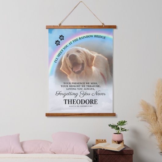 Memorial in de Dog Rainbow Bridge Hangend Wandkleed (Slaapkamer)