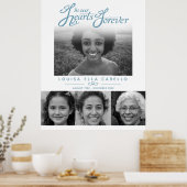 Memorial in harten foto's begrafenis grijs wit poster (Keuken)