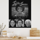 Memorial in harten foto's begrafenis zwart wit poster (Keuken)