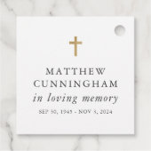Memorial in het liefhebben van geheugen Modern Sim Bedankjes Labels (Achterkant)